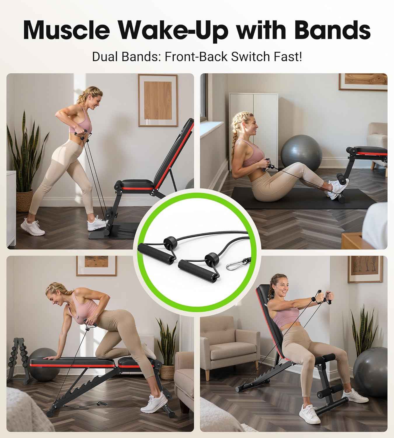 FLYBIRD Banc de musculation réglable pour la salle de sport à domicile, 15 degrés, banc de musculation pliable robuste et durable pour des années d'entraînement