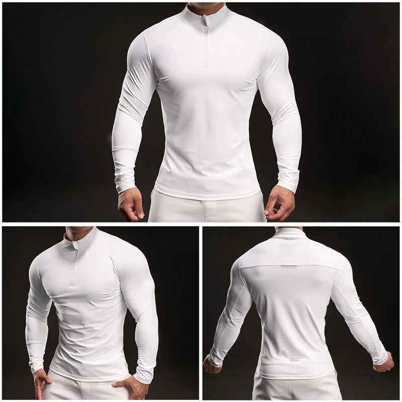T-shirt manches longues pour homme fitness musculation running étirable confortable