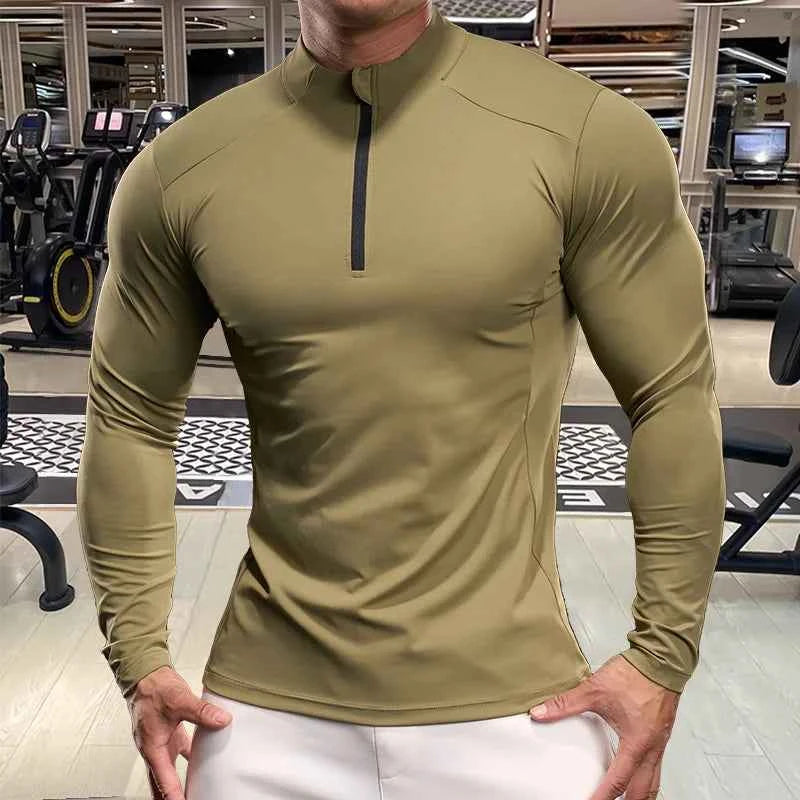 T-shirt manches longues pour homme fitness musculation running étirable confortable