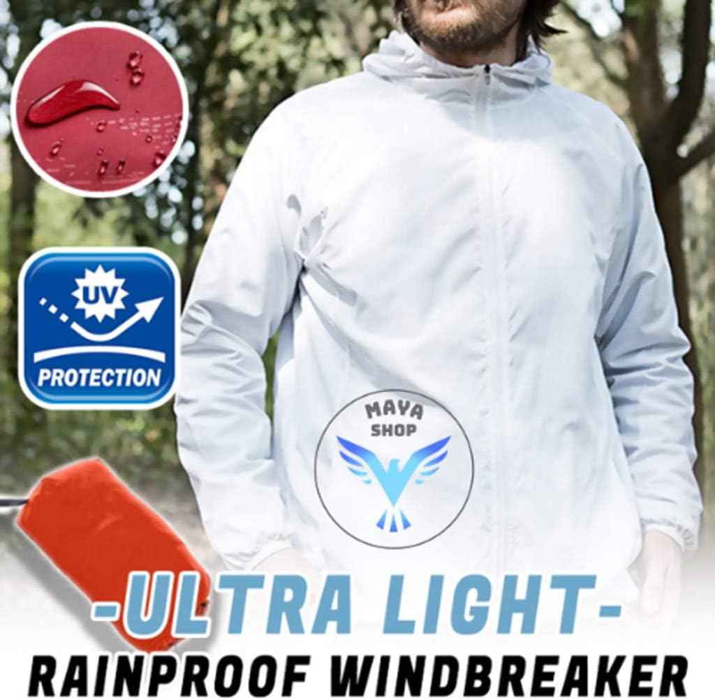 Veste de pluie imperméable Homme Manche Longue Veste Softshell Avec Capuche et Fermeture éclair Pour Homme et Femme Coupe Vent Vélo UltraLégère pour Vélo D'extérieur Randonnée D'alpinisme