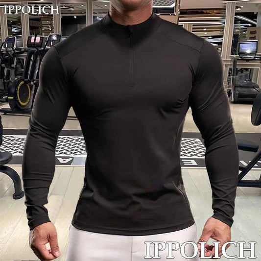 T-shirt manches longues pour homme fitness musculation running étirable confortable